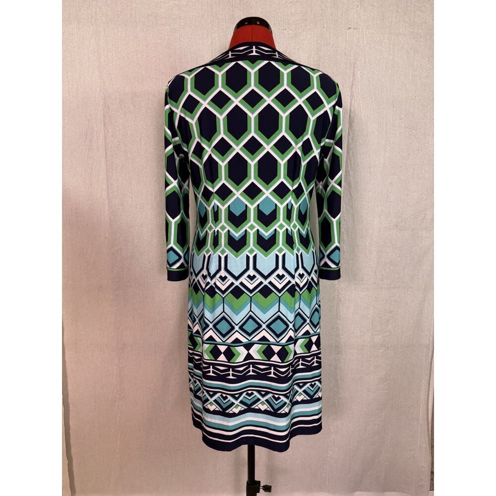 Sandra Darren Womens Size 10 Jersey Shift Dress Geometric Pattern D227 - Picture 5 of 12